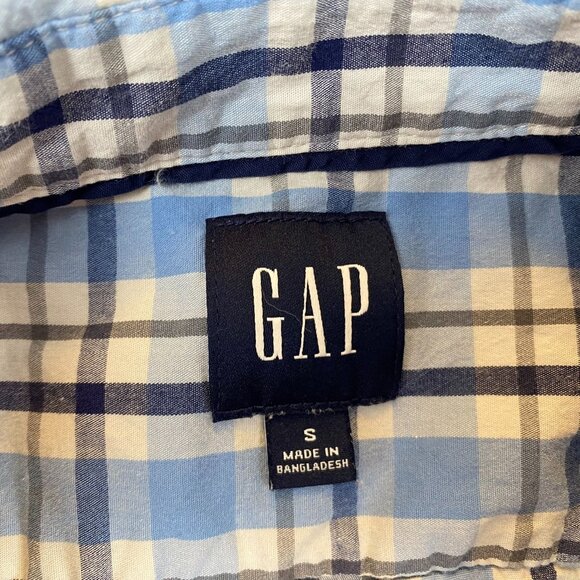 GAP Mens Shirt Small Lot of Two Plaid Long Sleeve Button-Up Casual Blue Red - Picture 8 of 10